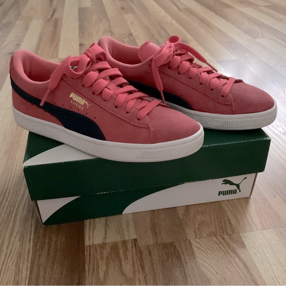 Puma Suede Coral Sneakers with White Soles
